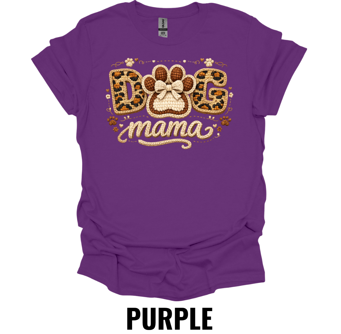 Dog Mama Shirt – Rustic Paw Print Dog Mom Graphic Tee