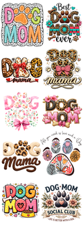 Dog Mom DTF Transfer Bundle – Cute Dog Lover Graphic Collection