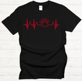 Dog Paw Heartbeat Dog Lover Shirt on Gildan Softstyle Tee