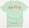 Dog Paw Heartbeat Shirt on Gildan Softstyle Tee