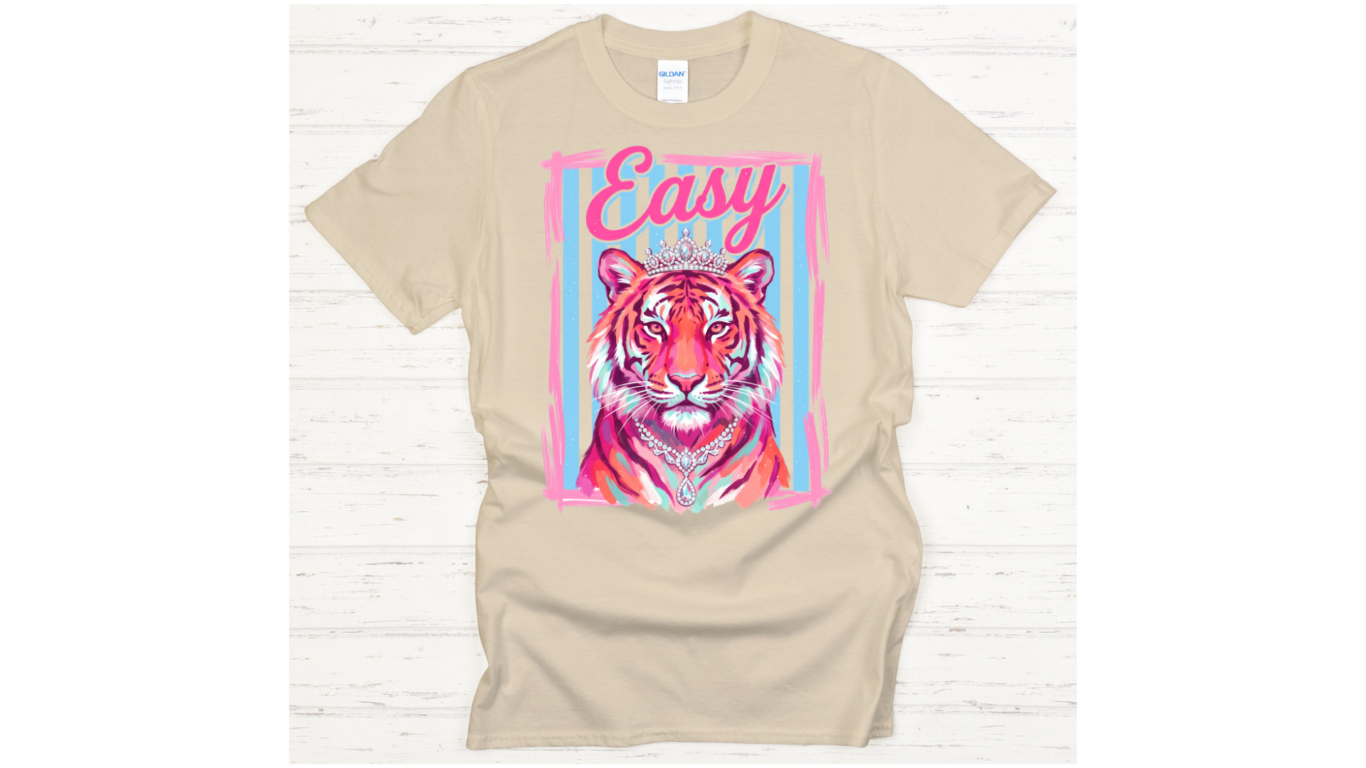 Easy Tiger Graphic Shirt on Gildan Softstyle Tee
