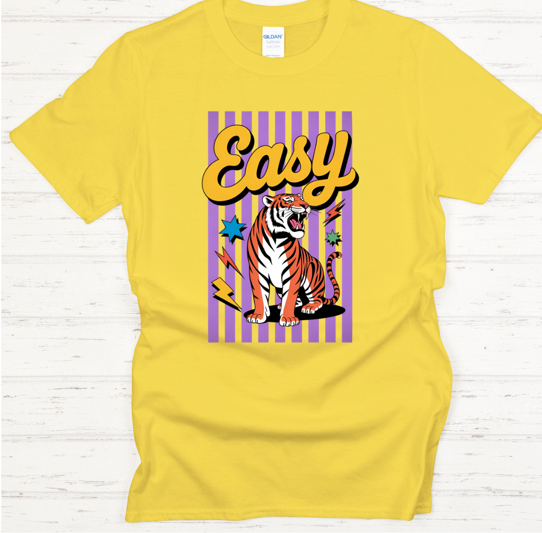 Easy Tiger Retro Animal Shirt – Vintage Wild Cat Graphic Tee