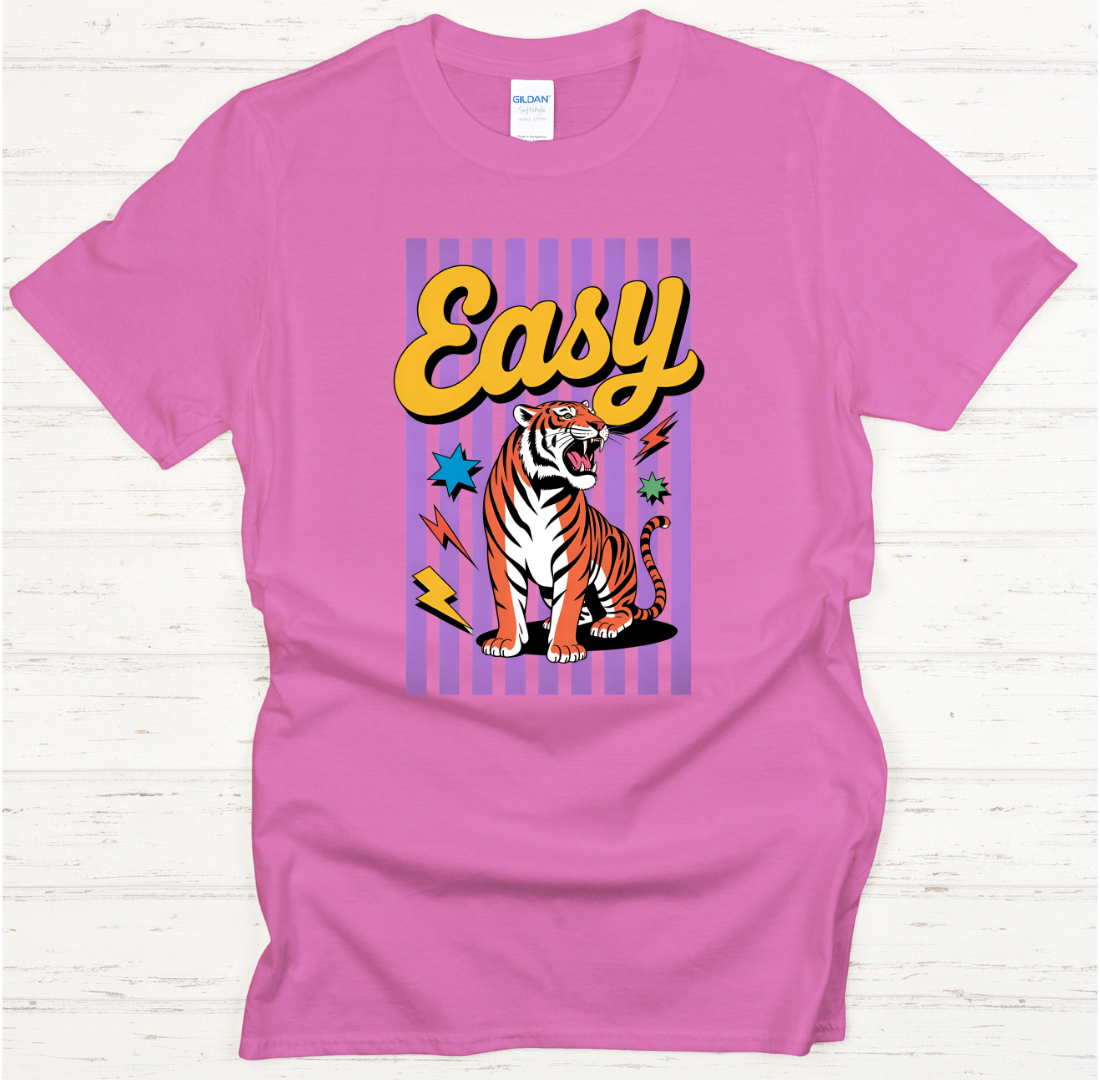 Easy Tiger Retro Animal Shirt – Vintage Wild Cat Graphic Tee