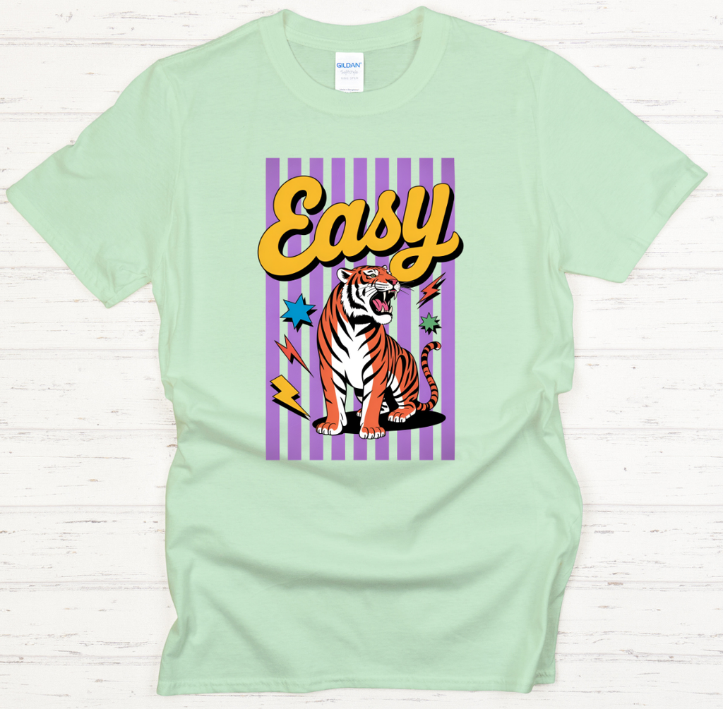 Easy Tiger Retro Animal Shirt – Vintage Wild Cat Graphic Tee