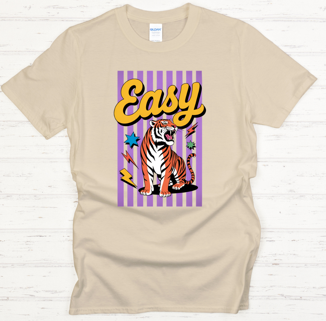 Easy Tiger Retro Animal Shirt – Vintage Wild Cat Graphic Tee