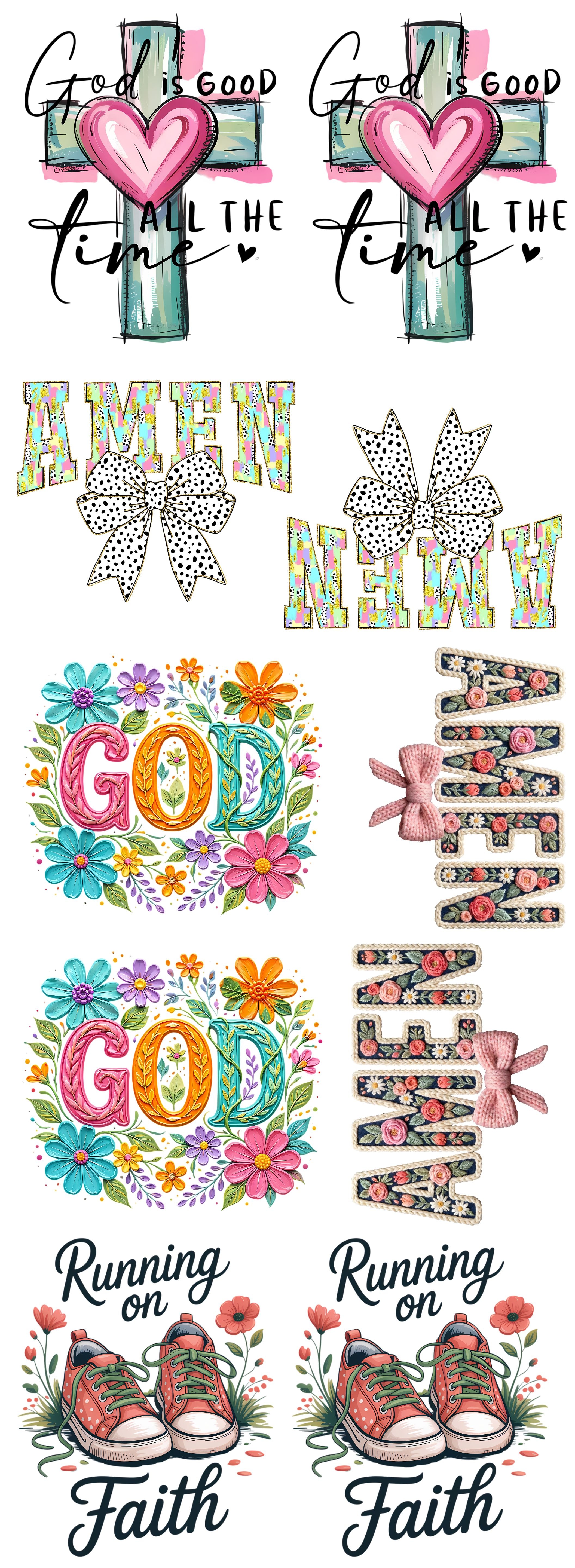 Designs That Move: Faith Edition Gang Sheet 1 | 22x60 Premade Faith DTF Transfer Sheet