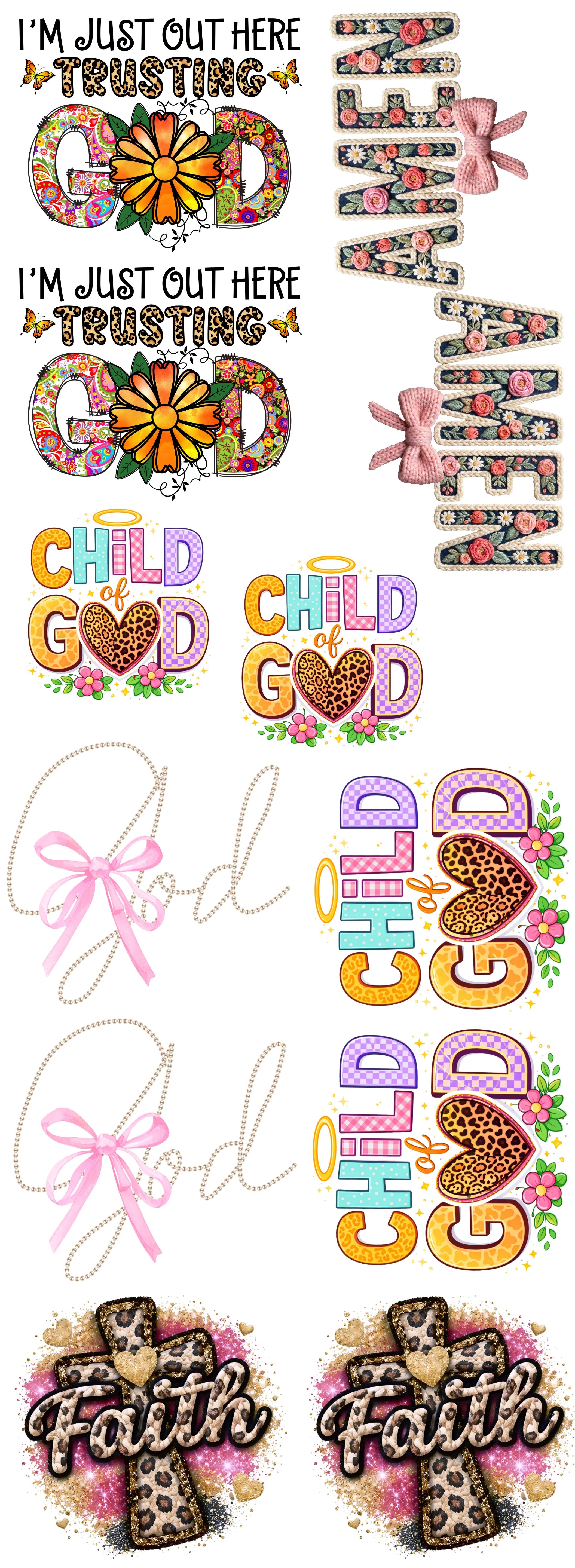 Designs That Move: Faith Edition Gang Sheet 2 | 22x60 Premade Faith DTF Transfer Sheet