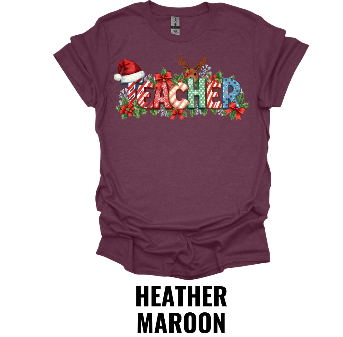 Christmas Teacher Shirt – Festive Teacher Holiday Graphic Tee