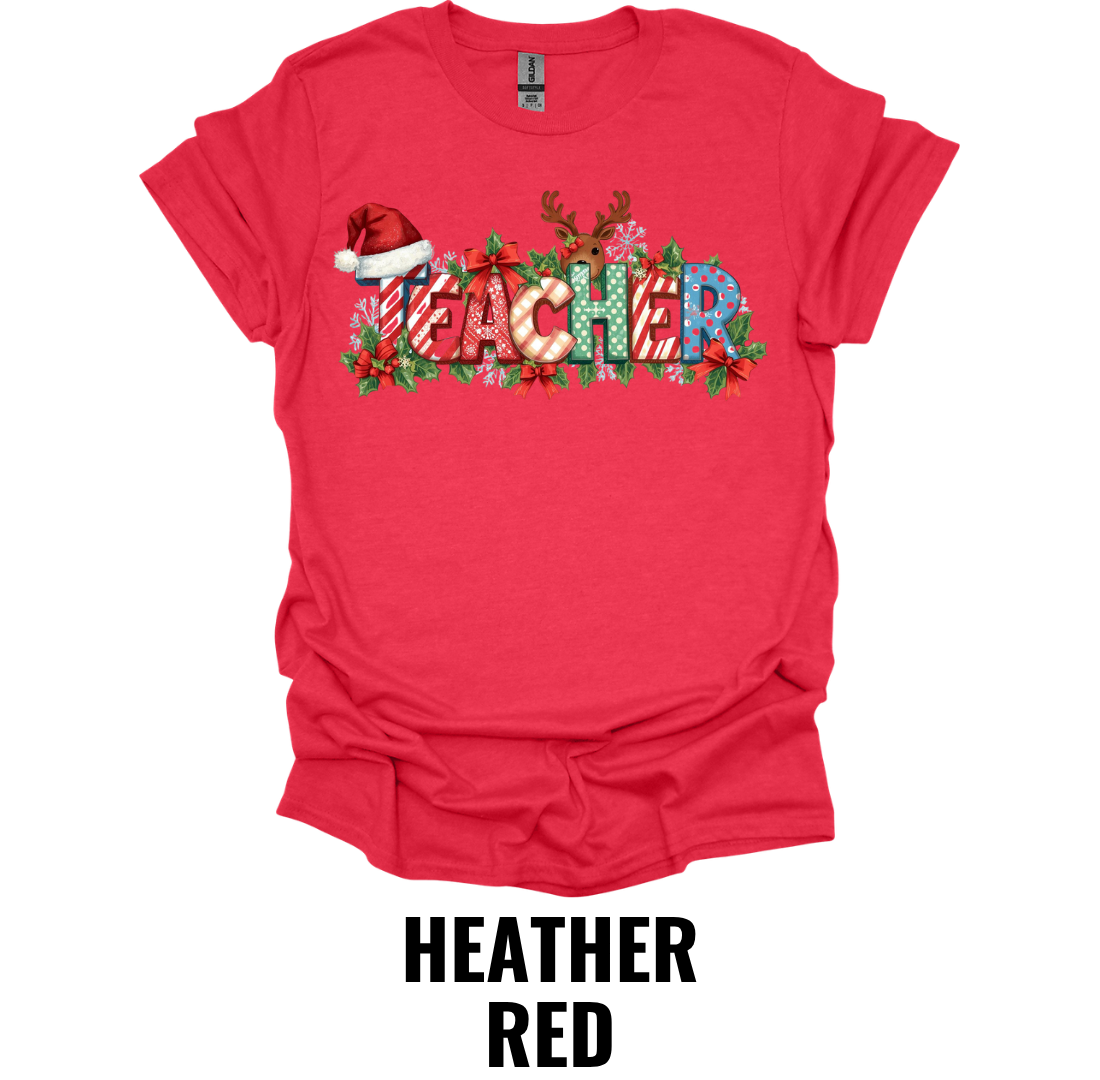 Christmas Teacher Shirt – Festive Teacher Holiday Graphic Tee