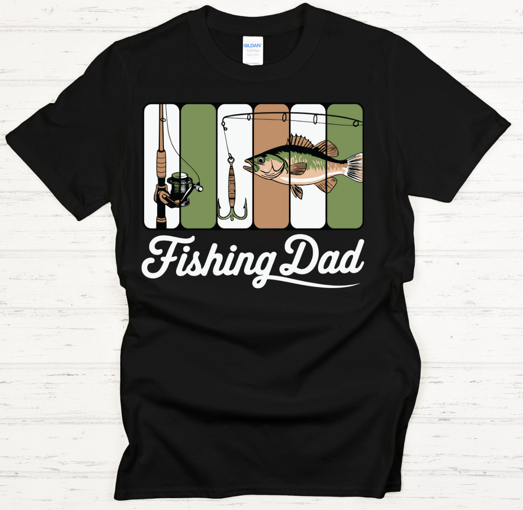 Fishing Dad Graphic Shirt on Gildan Softstyle Tee