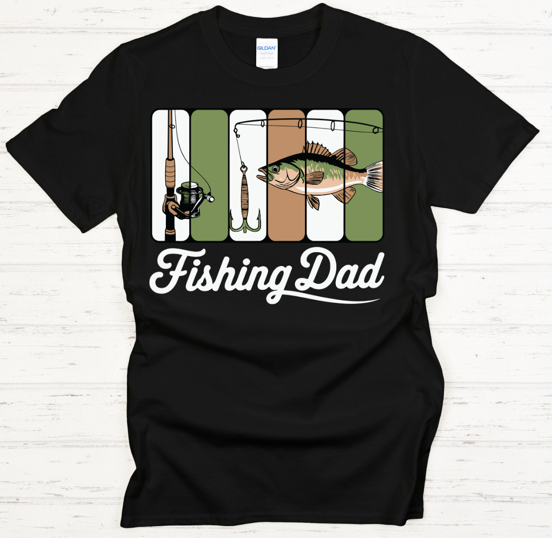 Fishing Dad Graphic Shirt on Gildan Softstyle Tee