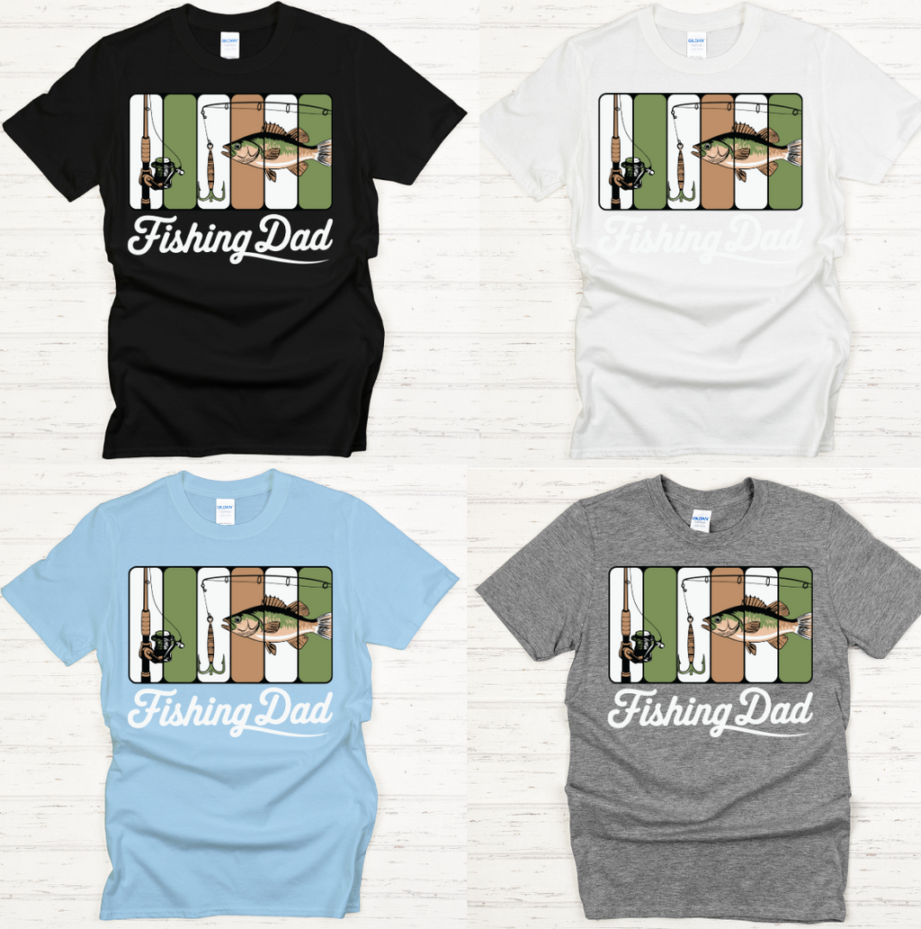 Fishing Dad Graphic Shirt on Gildan Softstyle Tee