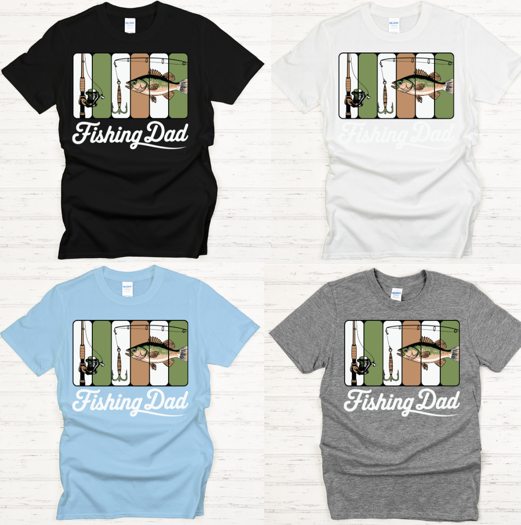 Fishing Dad Graphic Shirt on Gildan Softstyle Tee
