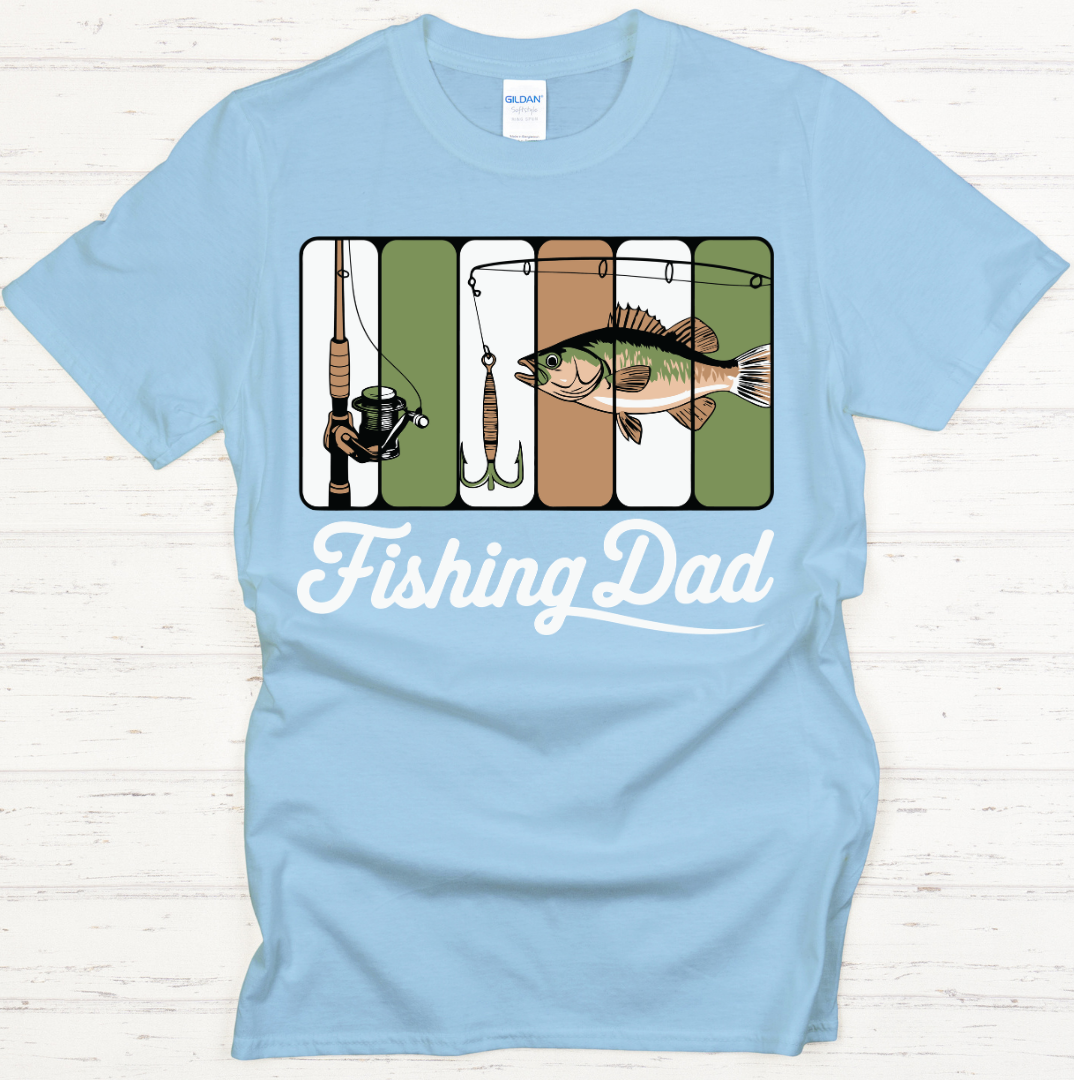 Fishing Dad Graphic Shirt on Gildan Softstyle Tee