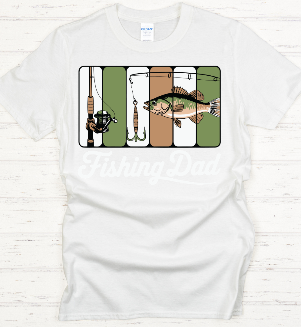 Fishing Dad Graphic Shirt on Gildan Softstyle Tee