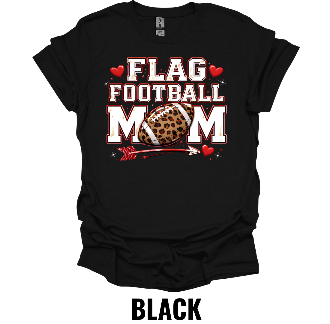 Flag Football Mom Shirt – Leopard Football Mom Graphic Tee