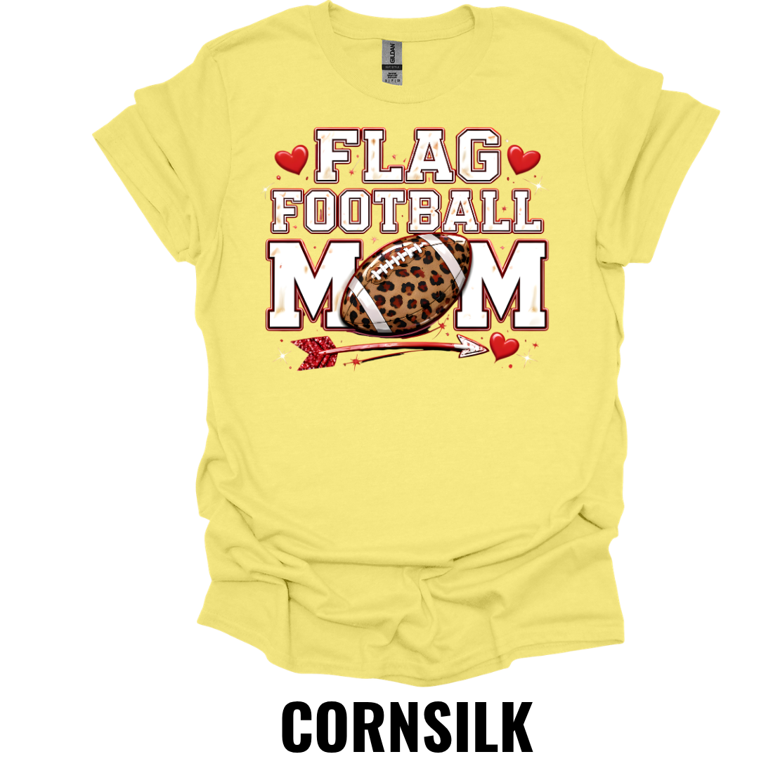 Flag Football Mom Shirt – Leopard Football Mom Graphic Tee