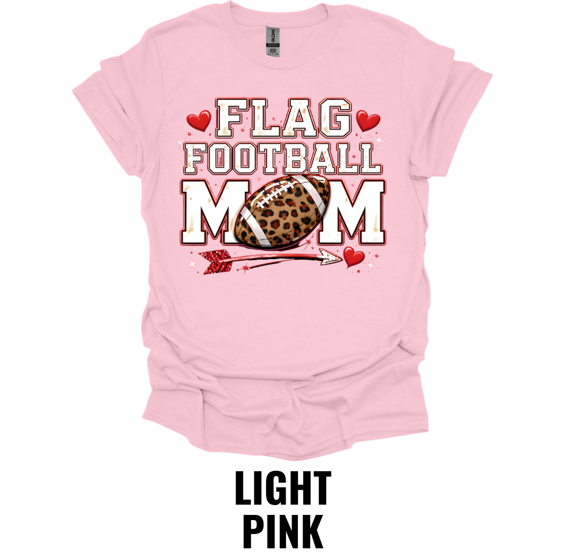 Flag Football Mom Shirt – Leopard Football Mom Graphic Tee