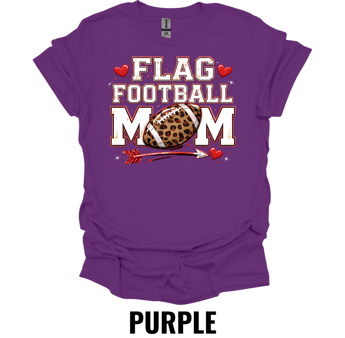 Flag Football Mom Shirt – Leopard Football Mom Graphic Tee