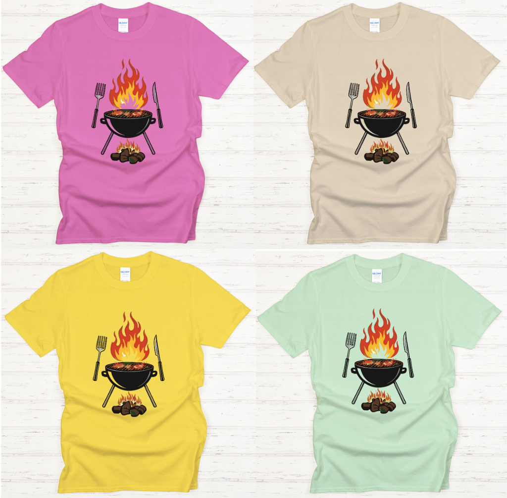 Flaming BBQ Grill Shirt – Funny Backyard Barbecue Pitmaster Tee
