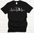 Fly Fishing Heartbeat Graphic Shirt on Gildan Softstyle Tee