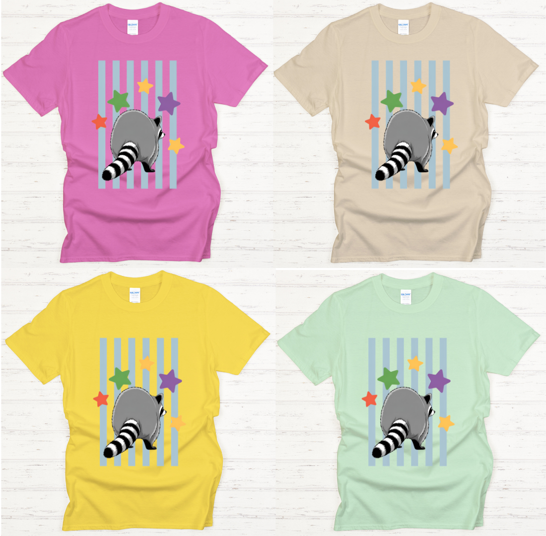 Funny Raccoon Butt Shirt – Cute Retro Raccoon Graphic Tee