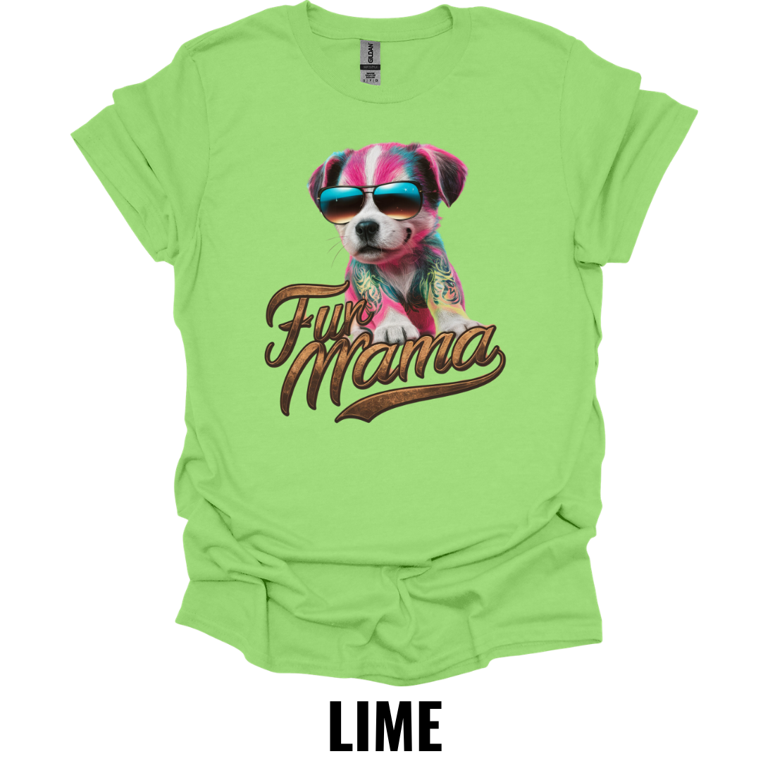 Fur Mama T-Shirt – Colorful Dog Mom Graphic Tee