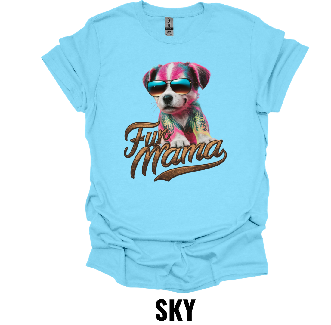 Fur Mama T-Shirt – Colorful Dog Mom Graphic Tee
