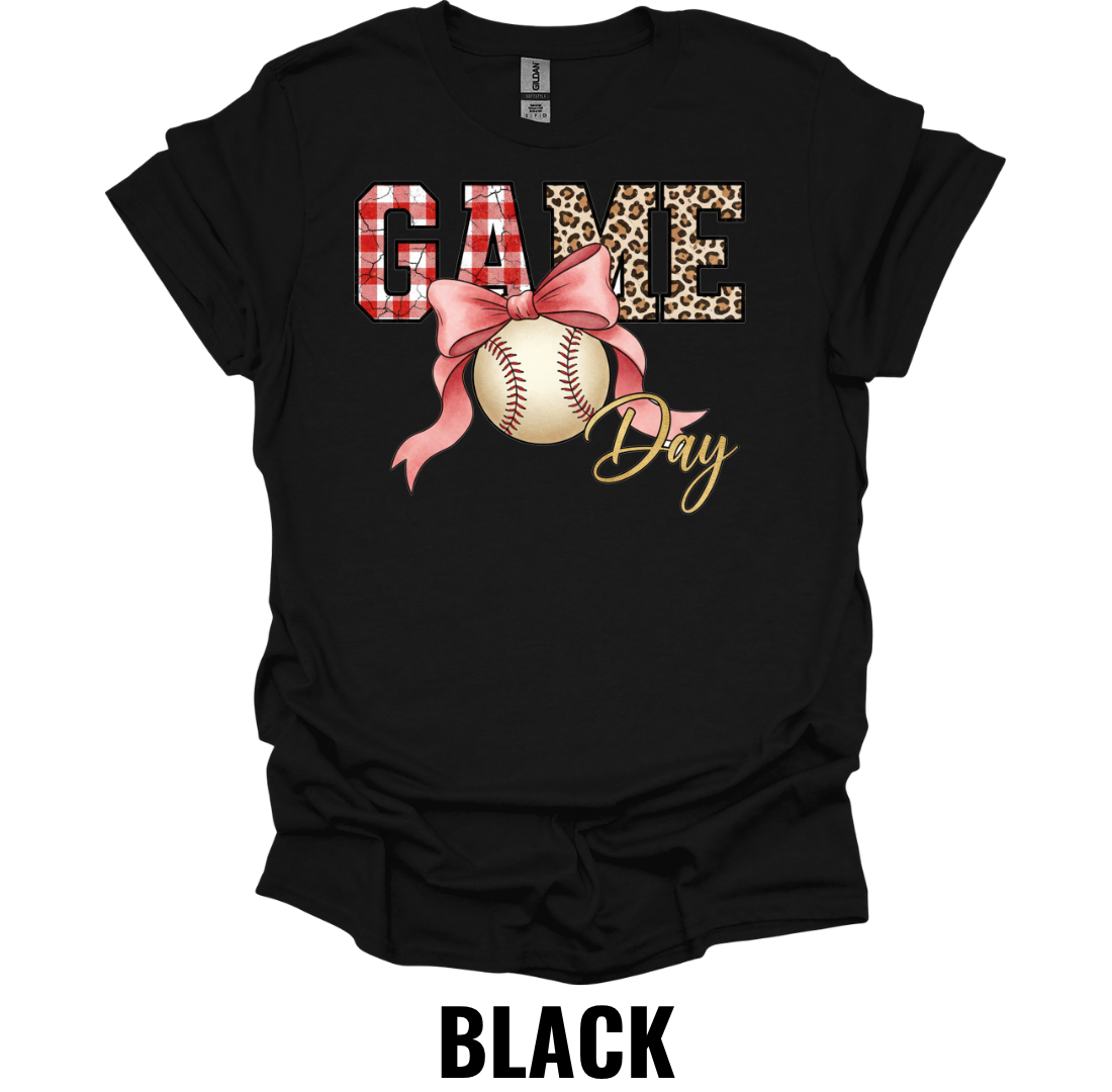 Game Day Baseball Bow Shirt – Baseball Mom Graphic Tee