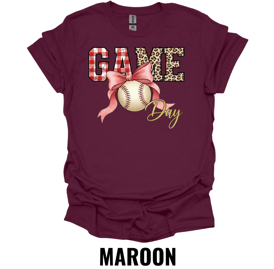 Game Day Baseball Bow Shirt – Baseball Mom Graphic Tee