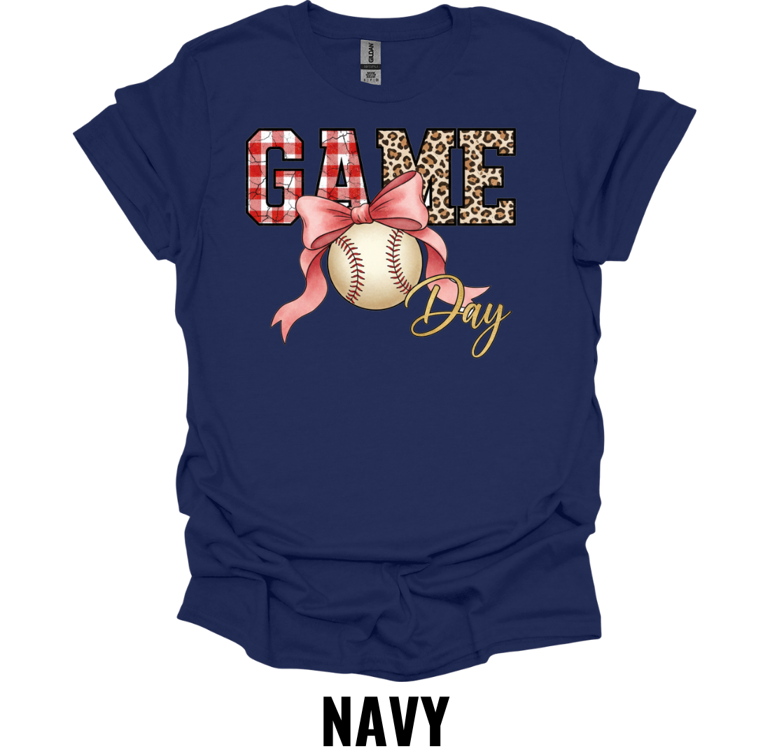 Game Day Baseball Bow Shirt – Baseball Mom Graphic Tee