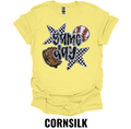 Game Day Baseball Shirt – Checkered Baseball Fan Graphic Tee