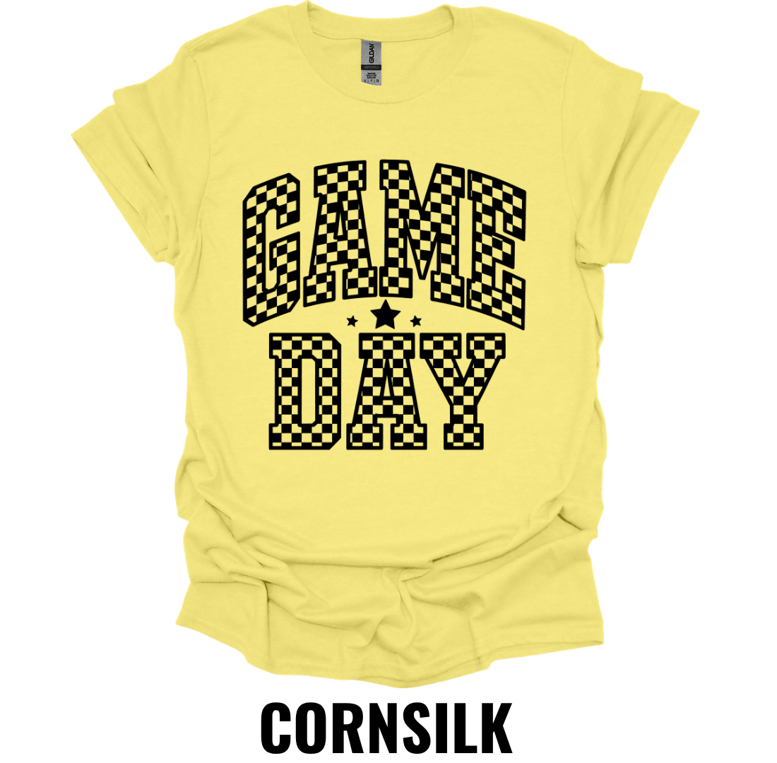 Game Day Shirt – Checkered Sports Fan Graphic T-Shirt