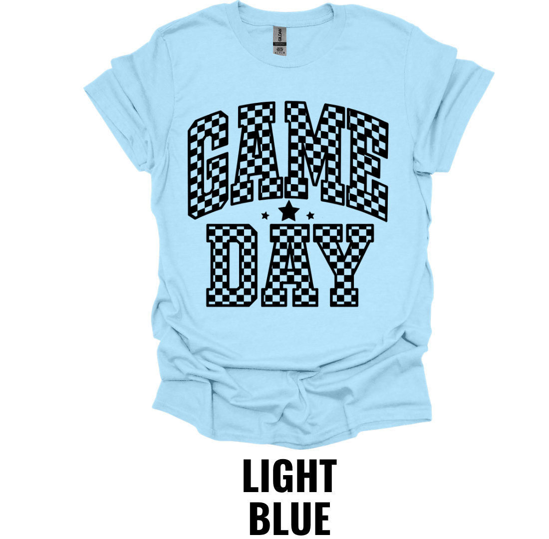 Game Day Shirt – Checkered Sports Fan Graphic T-Shirt