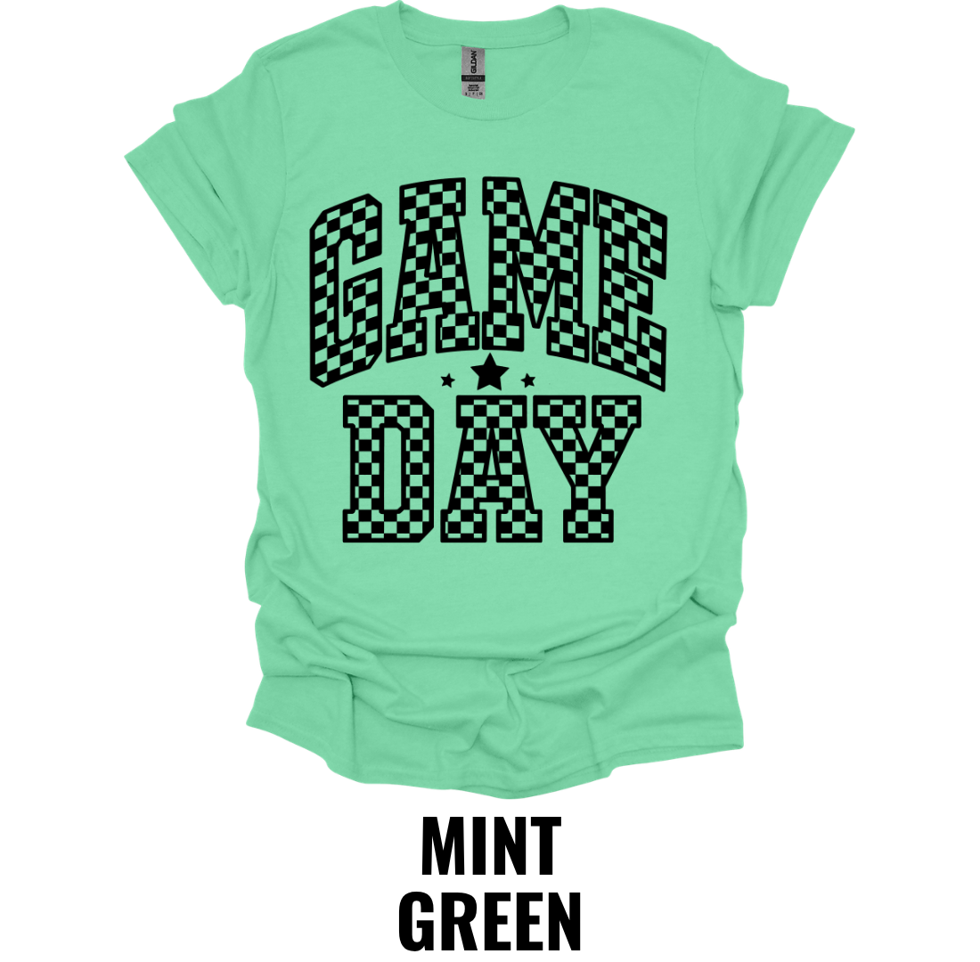 Game Day Shirt – Checkered Sports Fan Graphic T-Shirt