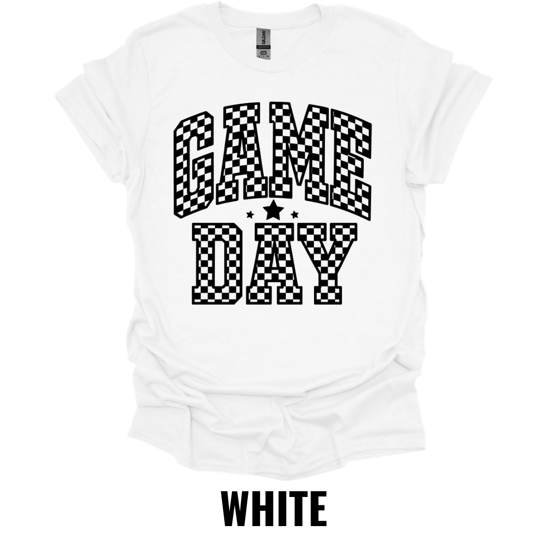 Game Day Shirt – Checkered Sports Fan Graphic T-Shirt