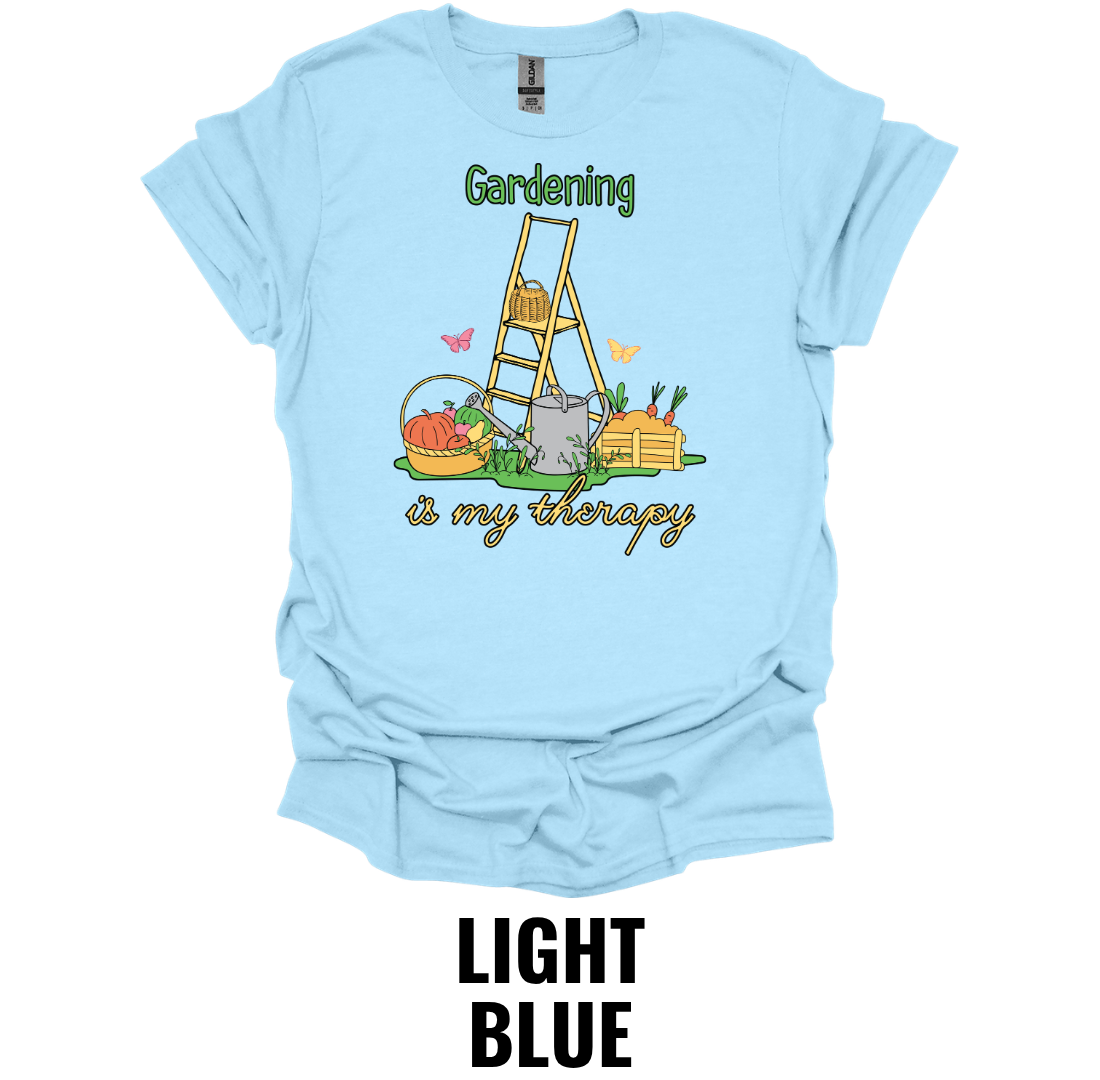Gardening Is My Therapy T-Shirt – Funny Gardener & Plant Lover Graphic Tee