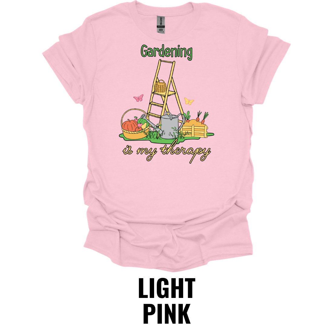 Gardening Is My Therapy T-Shirt – Funny Gardener & Plant Lover Graphic Tee