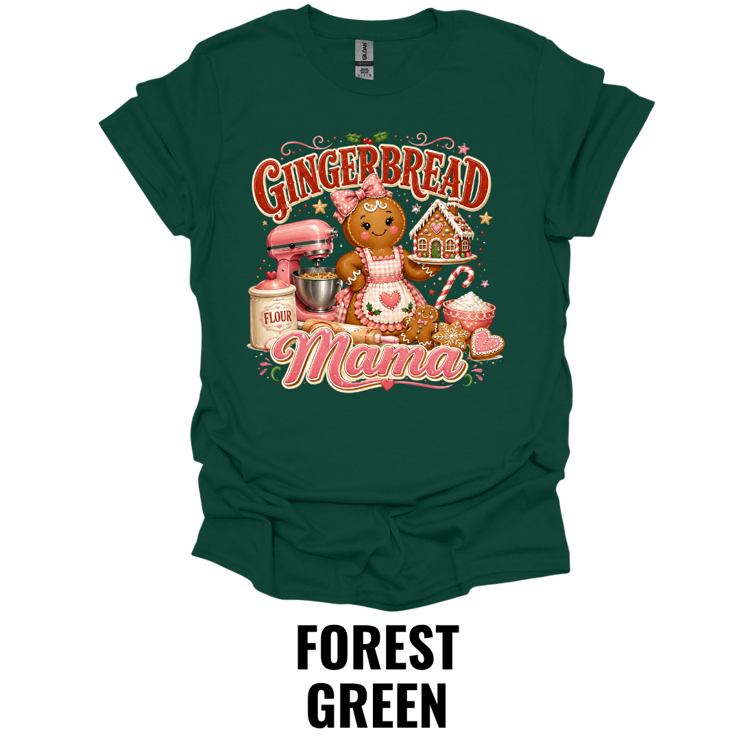 Gingerbread Mama T-Shirt – Cute Christmas Baking Shirt for Moms & Cookie Lovers