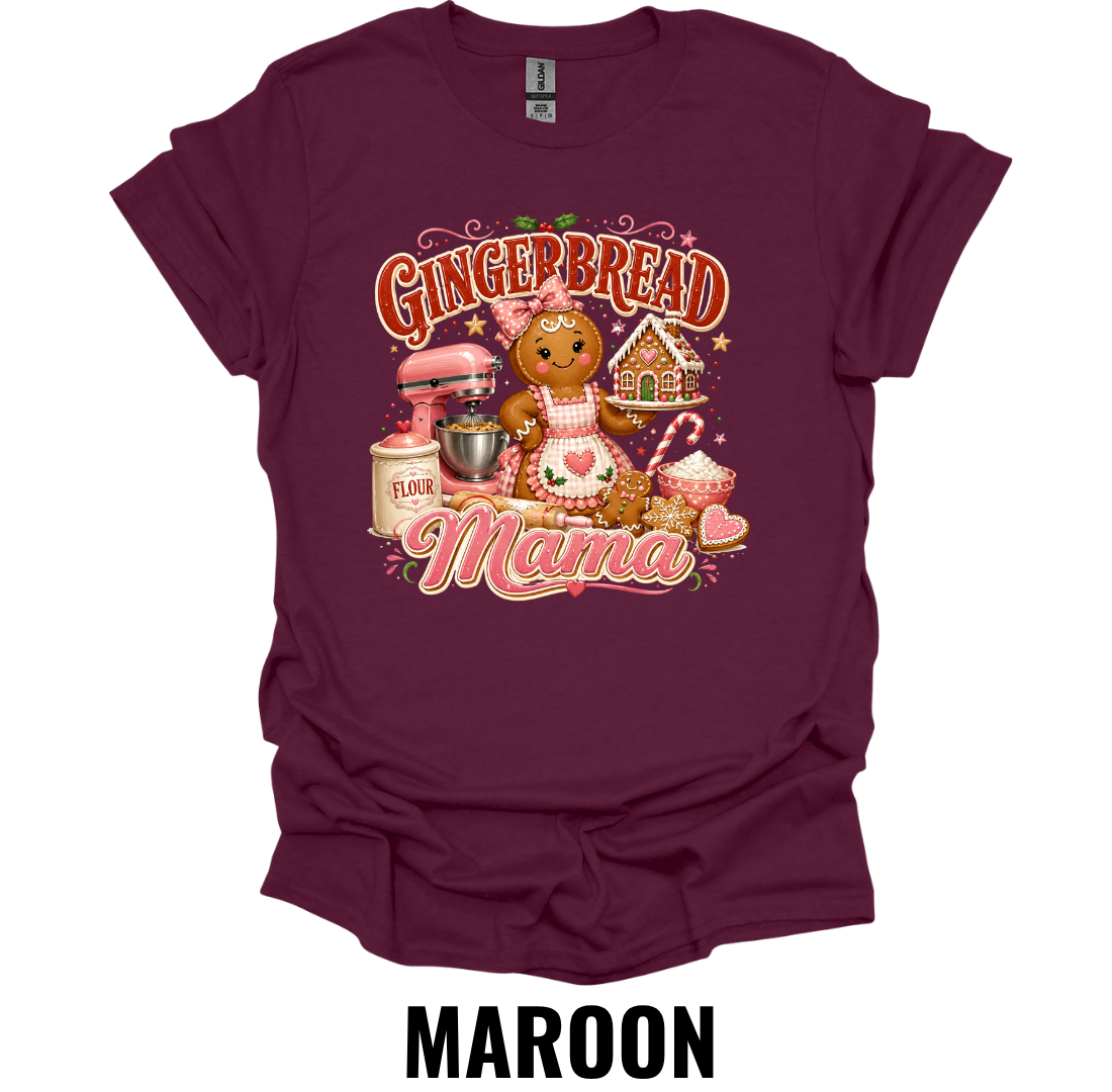 Gingerbread Mama T-Shirt – Cute Christmas Baking Shirt for Moms & Cookie Lovers