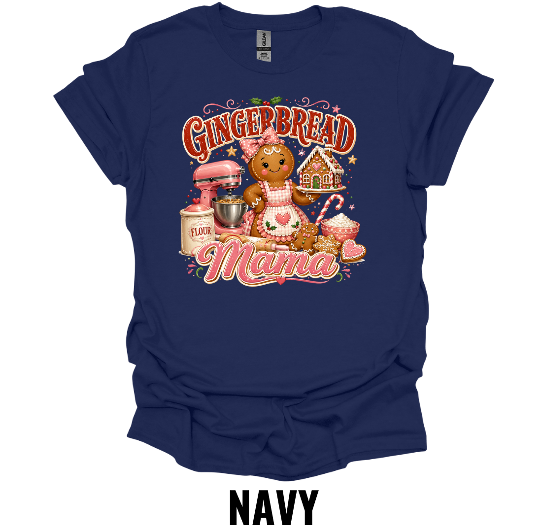 Gingerbread Mama T-Shirt – Cute Christmas Baking Shirt for Moms & Cookie Lovers