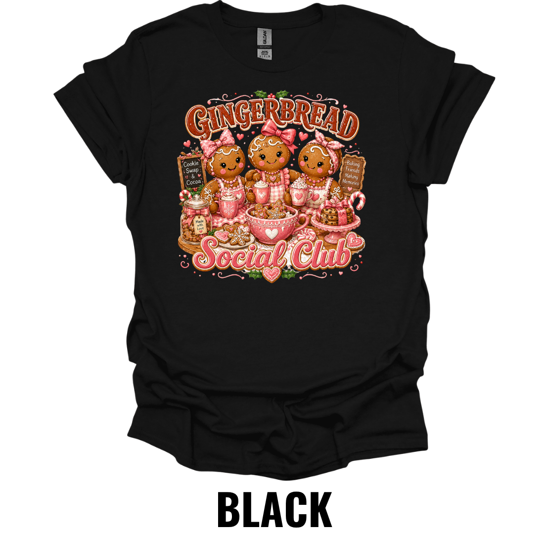 Gingerbread Social Club T-Shirt – Cute Christmas Gingerbread Cookie Baking Shirt