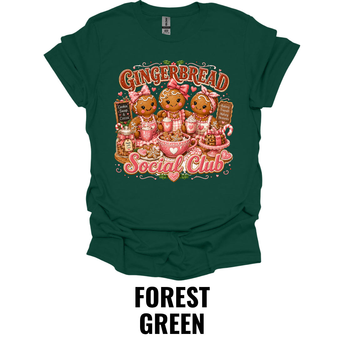 Gingerbread Social Club T-Shirt – Cute Christmas Gingerbread Cookie Baking Shirt