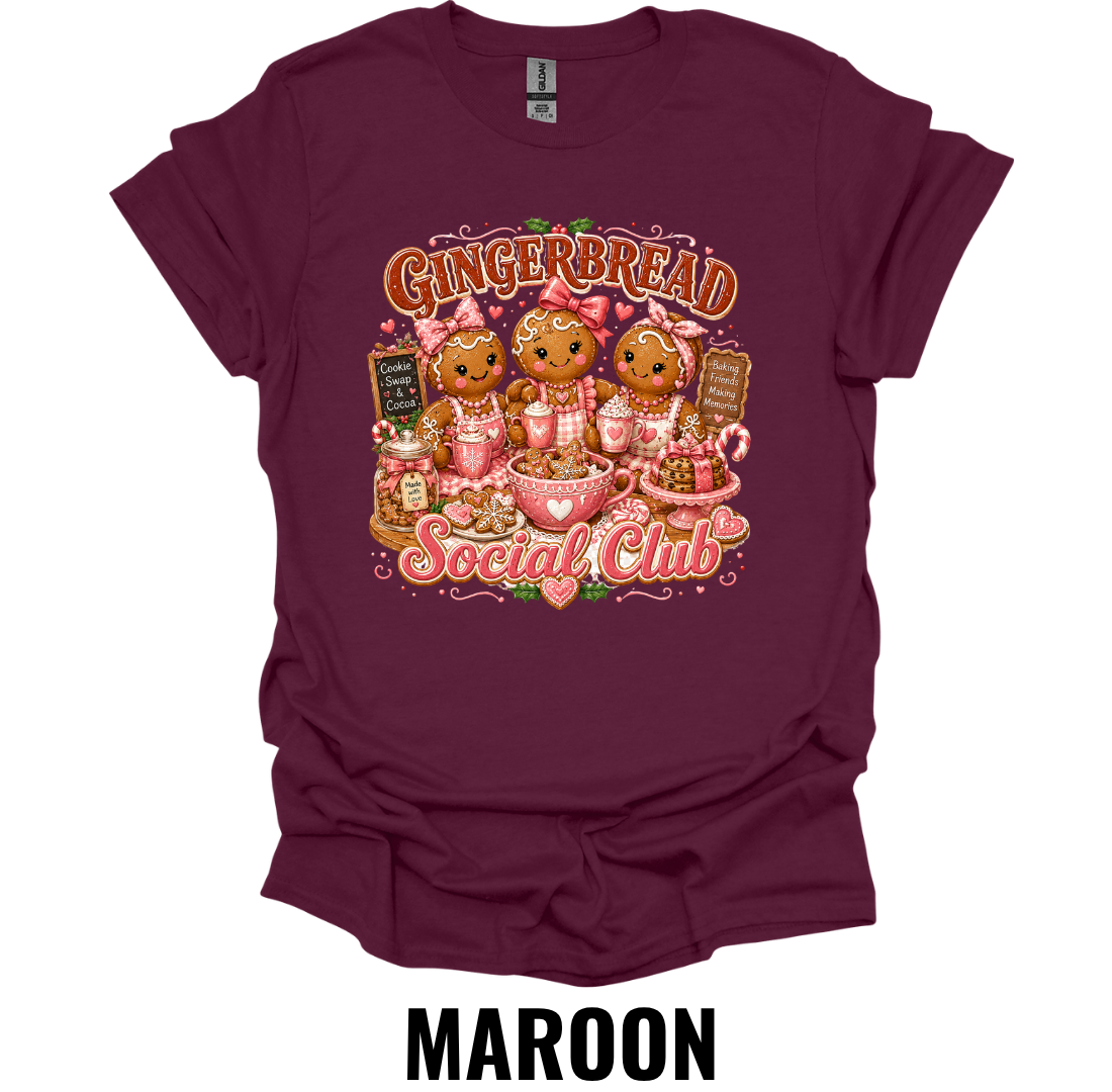 Gingerbread Social Club T-Shirt – Cute Christmas Gingerbread Cookie Baking Shirt
