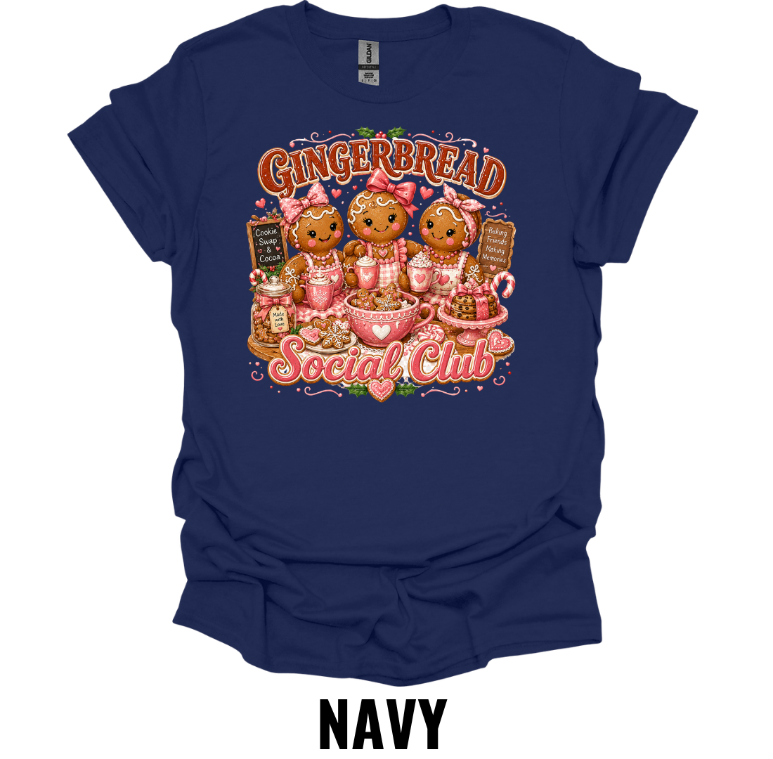 Gingerbread Social Club T-Shirt – Cute Christmas Gingerbread Cookie Baking Shirt