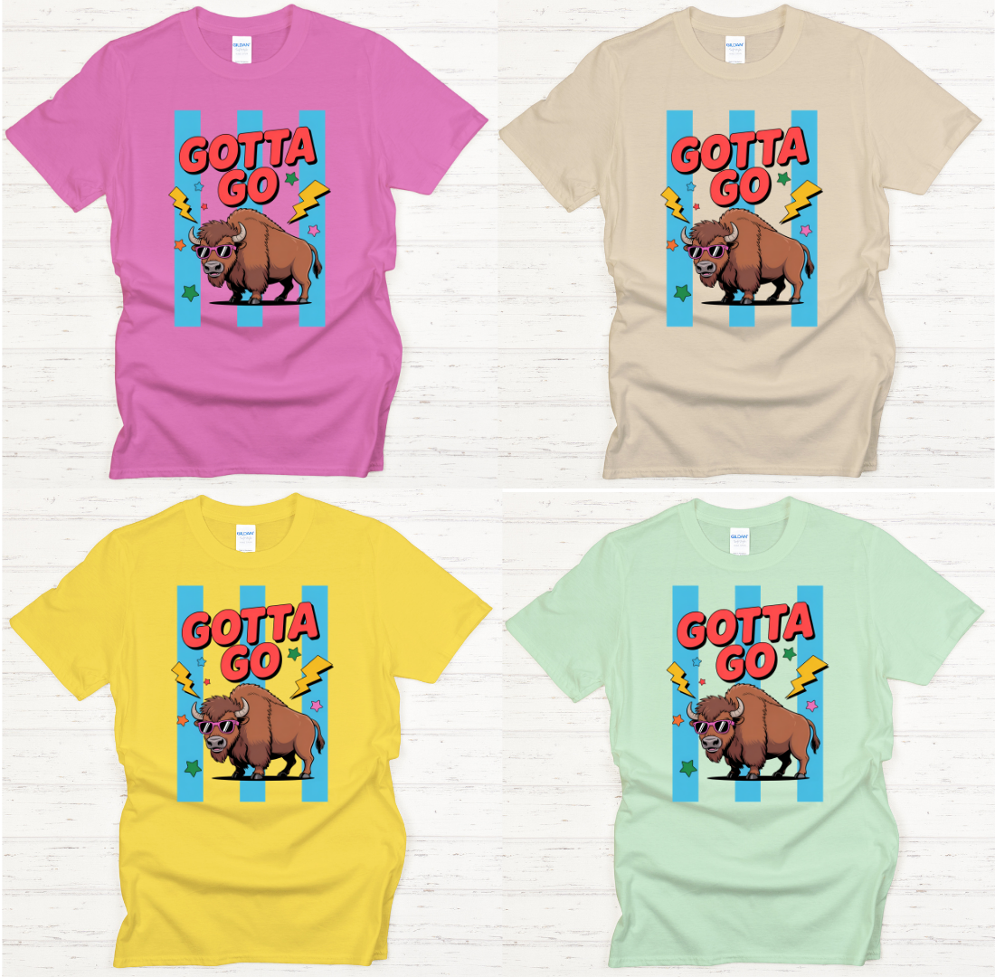 Gotta Go Funny Bison Shirt – Retro Cool Buffalo Graphic Tee
