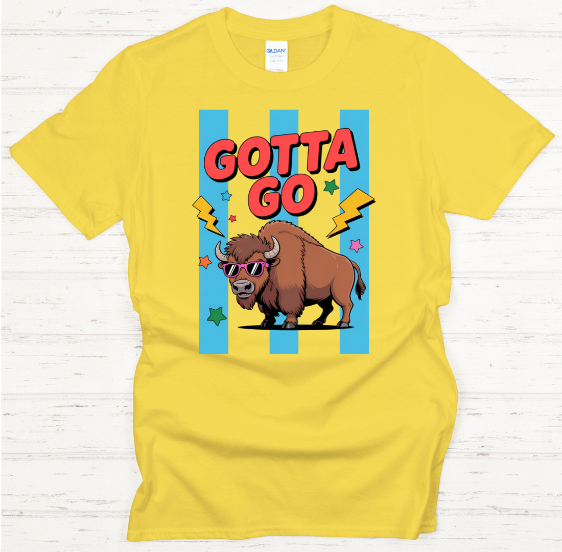Gotta Go Funny Bison Shirt – Retro Cool Buffalo Graphic Tee