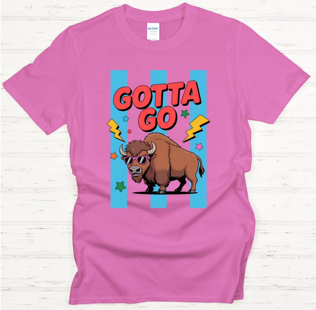 Gotta Go Funny Bison Shirt – Retro Cool Buffalo Graphic Tee
