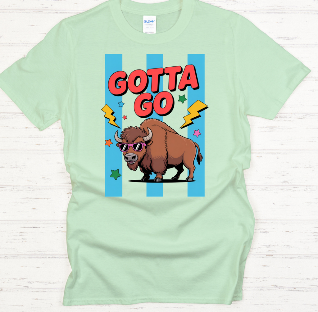 Gotta Go Funny Bison Shirt – Retro Cool Buffalo Graphic Tee