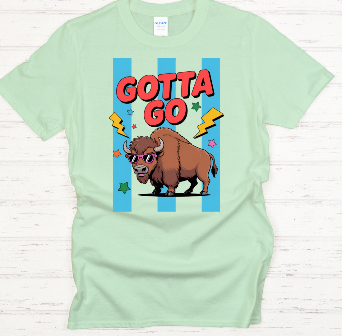 Gotta Go Funny Bison Shirt – Retro Cool Buffalo Graphic Tee